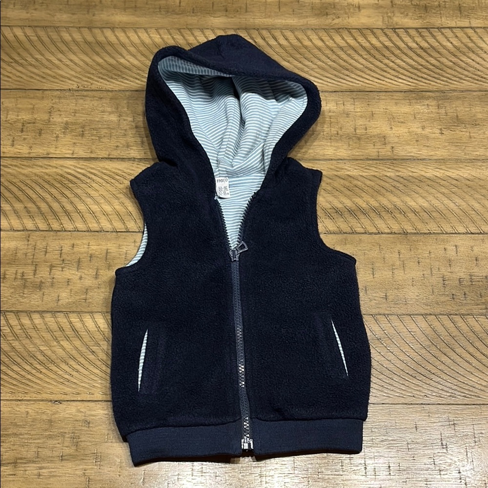 Navy Blue Toddler Hooded Vest